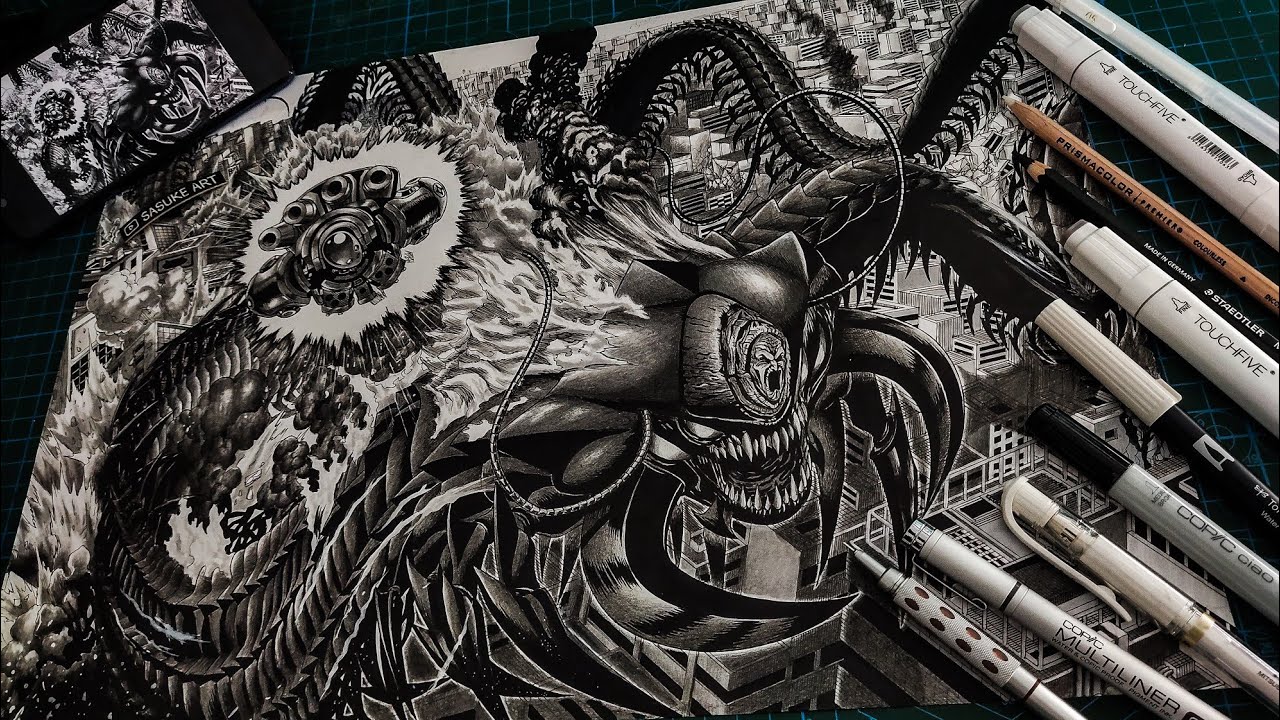 Drawing a Manga Page | One Punch Man | ワンパンマン