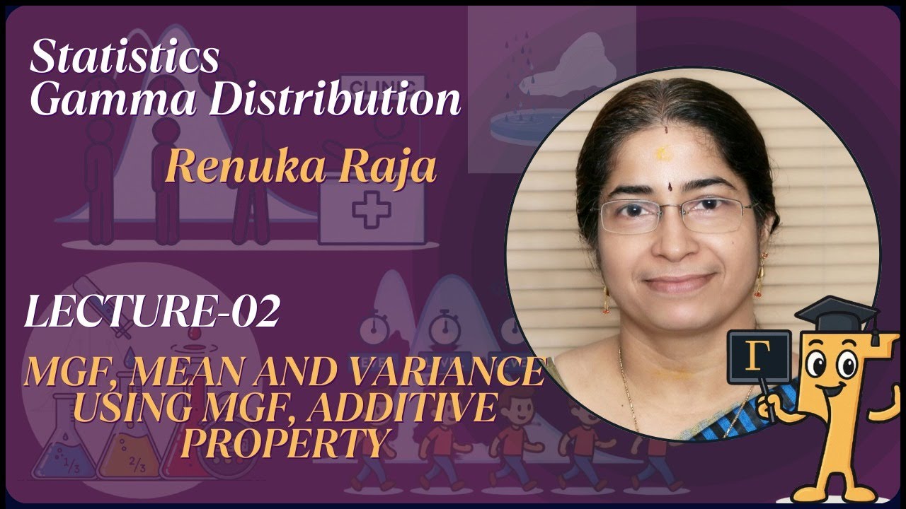 Gamma Distribution-02: mgf, Meand variance using mgf, Additive property By Renuka Raja
