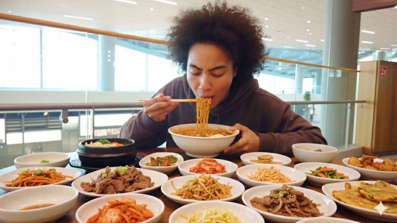 I Ate Korean Spicy Noodles Inside Incheon Airport GONE WRONG!?