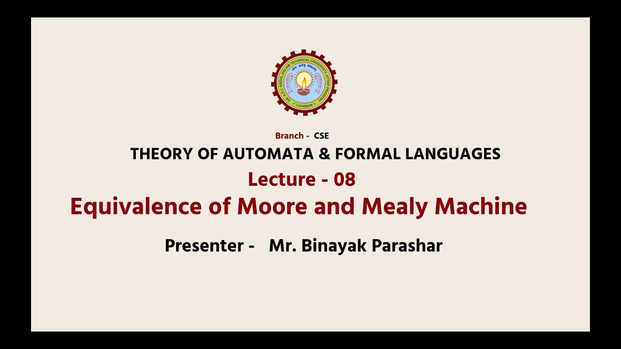 Theory of Automata & Formal Languages|Equivalence of Moore And Mealy Machine| AKTU Digital Education