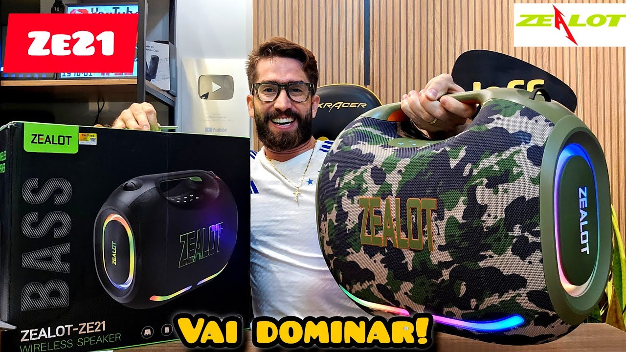 ZEALOT ZE21 IPX5 250W: ESSA CAIXA DE SOM VAI DOMINAR! 48.000 MAH DE BATERIA! ( REVIEW)