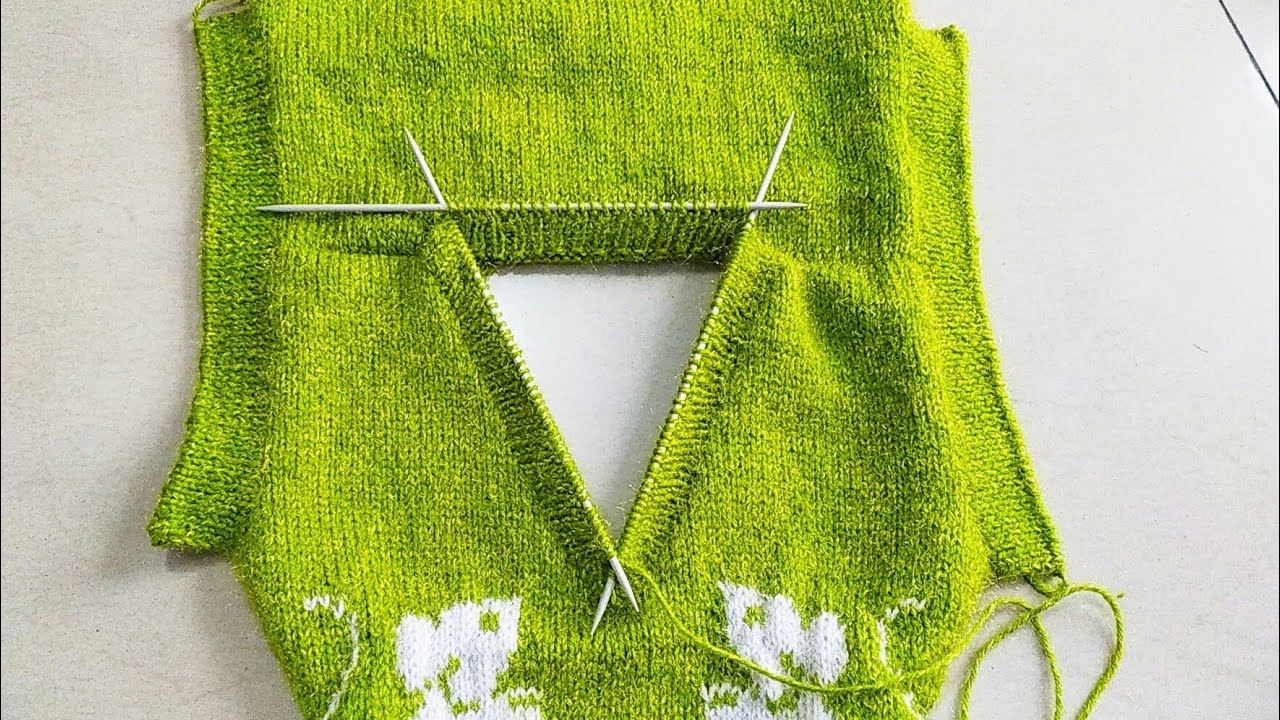 V- shape Neck knitting||Double Border||Sui se band hone wala neck without four needles केवल दो सलाई
