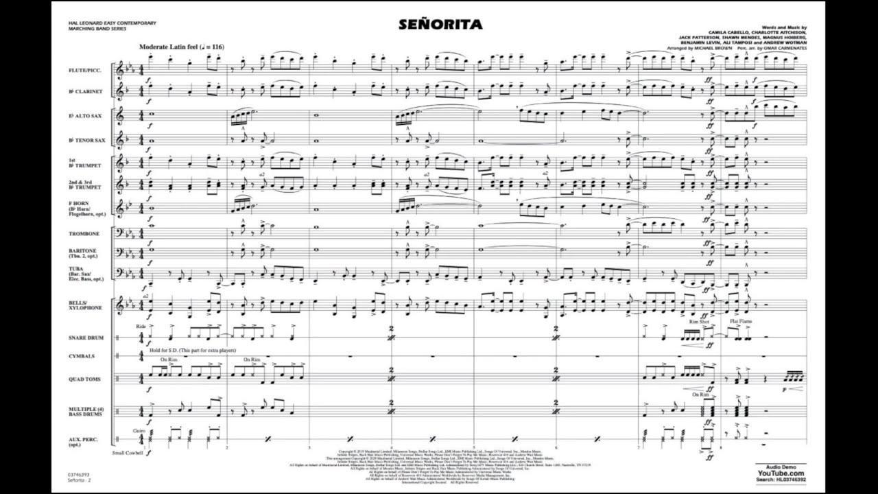 Señorita arranged by Michael Brown