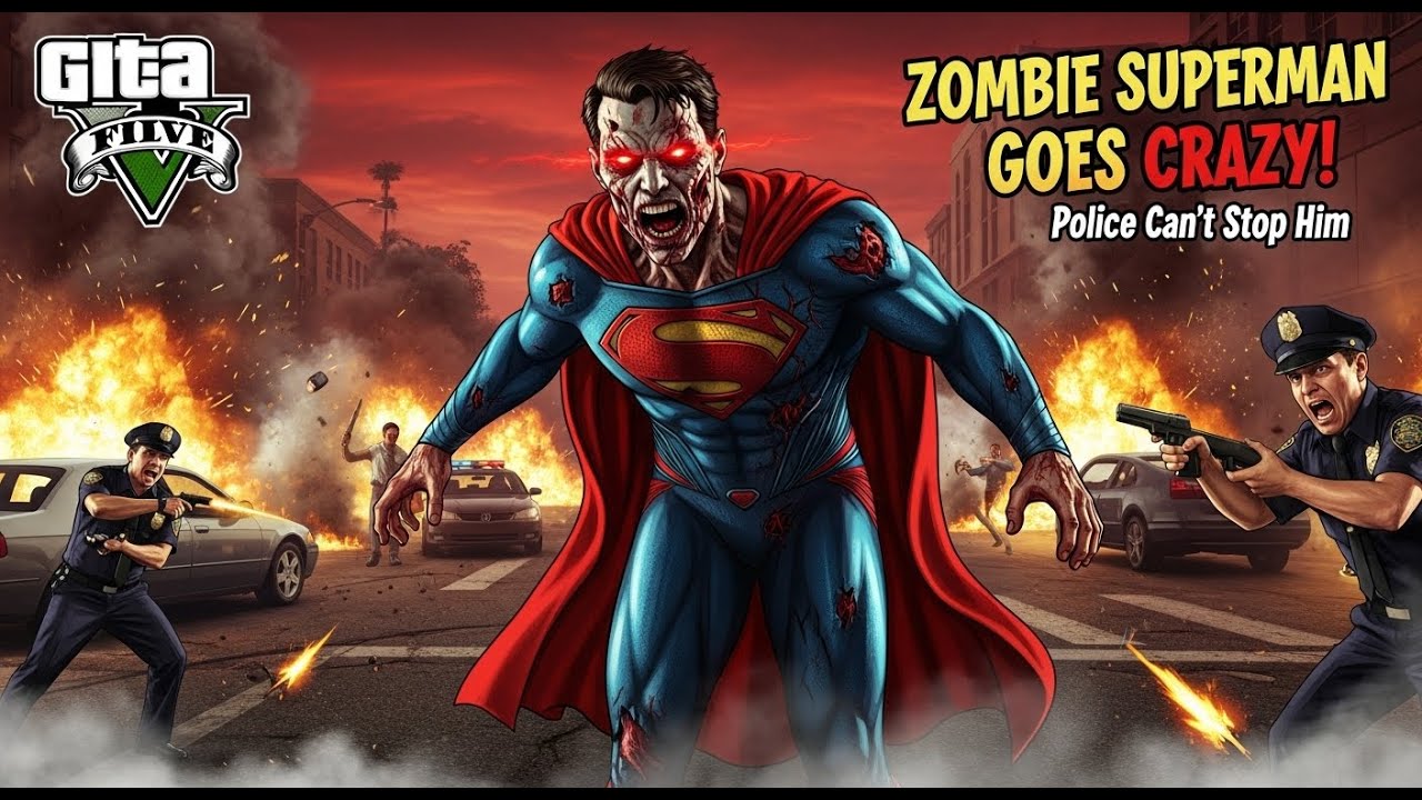🧟‍♂️ Superman Zombie Goes Crazy in GTA V! Police Can’t Stop Him!
