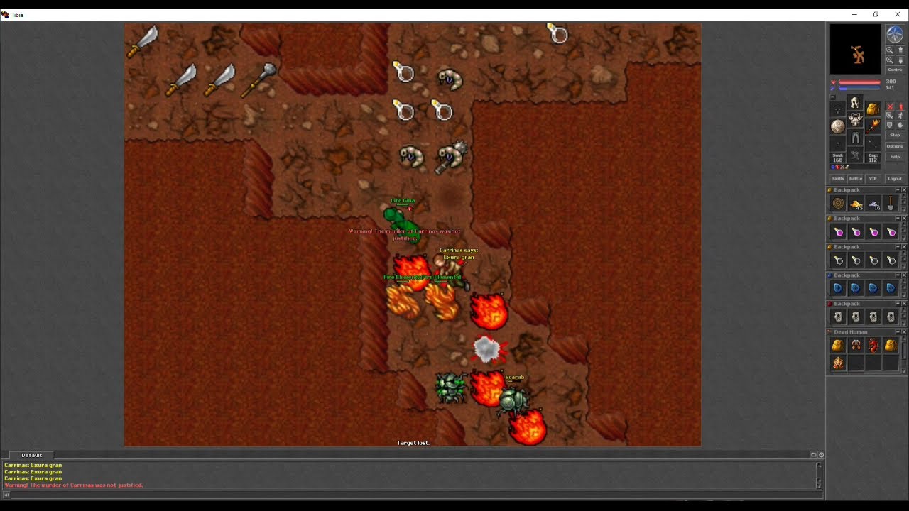TibiCAM [7.7] 31 MS pking. Nice loot!