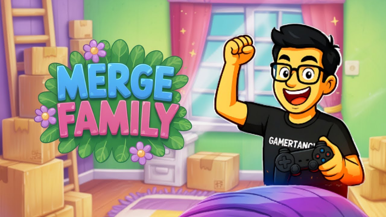 Merge Family Game 🧩 Cleaning, Merging, and Unlocking Home Surprises | Gamertancy