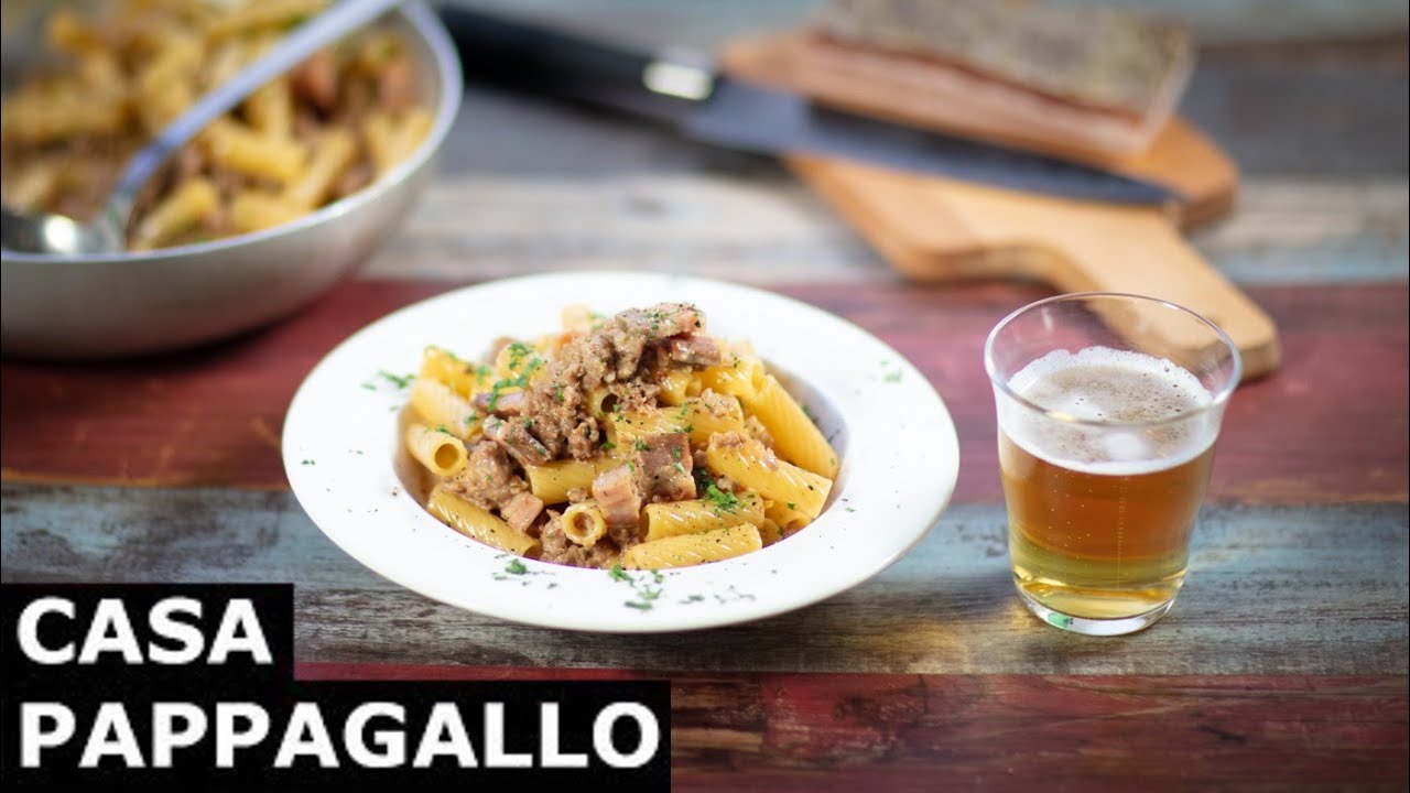 Pasta alla birra e salsiccia