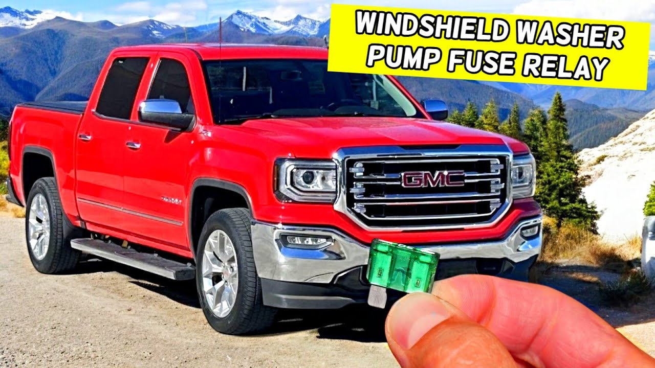 GMC SIERRA WINDSIELD WASHER PUMP FUSE RELAY LOCATION REPLACEMENT 2014 2015 2016 2017 2018 2019