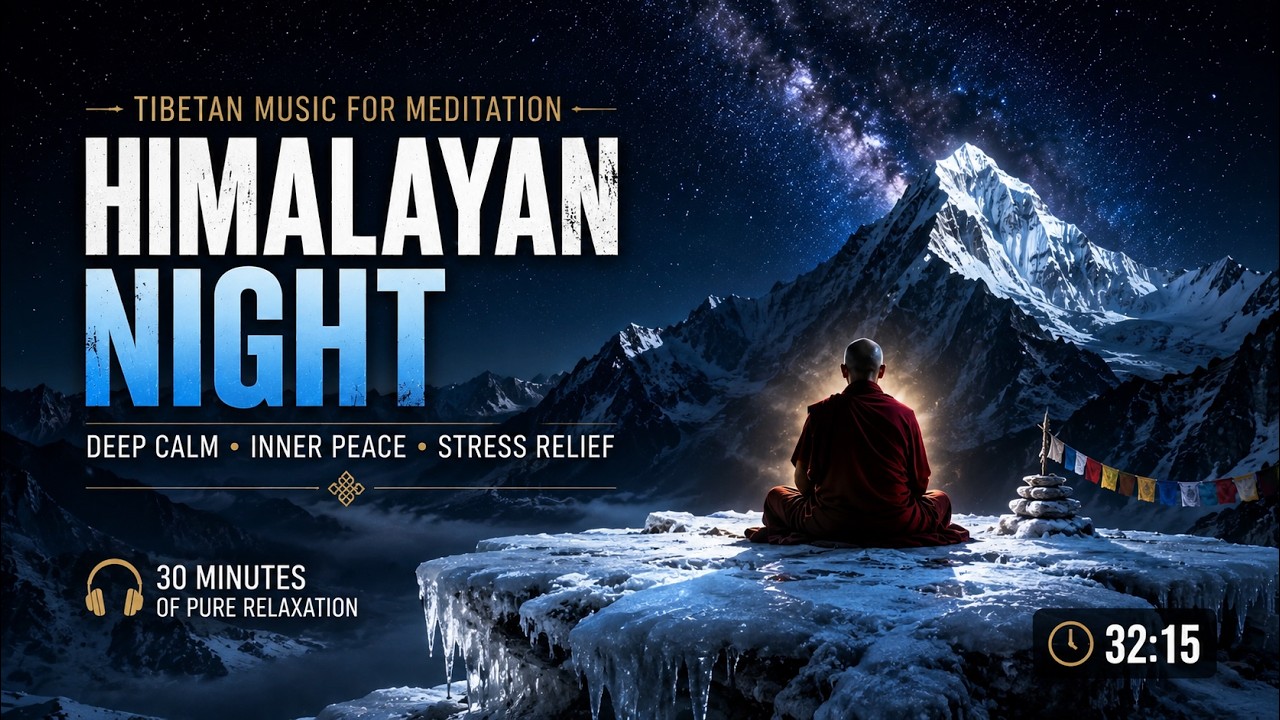 Tibetan Music For Meditation | Himalaya Night Calm, 30 Minutes