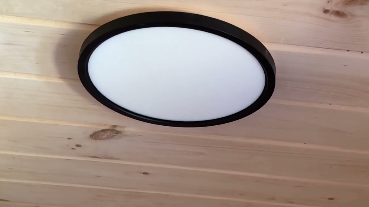 How to install an LED Ceiling Light Fixture Flush Mount - TALOYA 10in MOON light  (My Sauna Build)