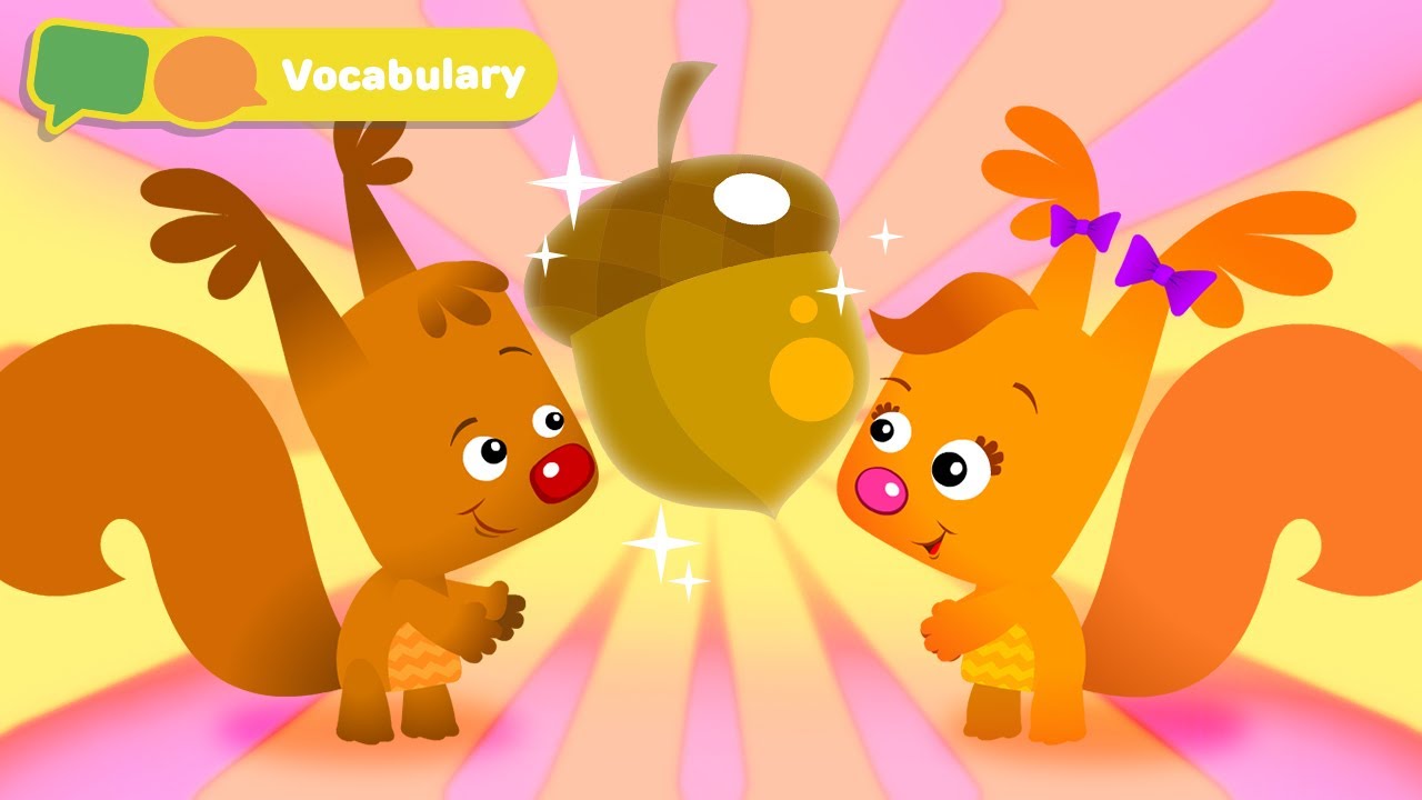 Learning First Words for Babies | We Found The Acorn with Sammy and Eve | Baby Sensory Stimulation