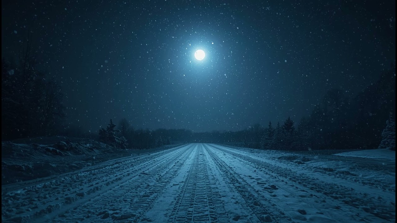 A Snowy Road Under Moonlight — Quiet Steps Home　（月明かりの雪道 ― 静かな帰り道）