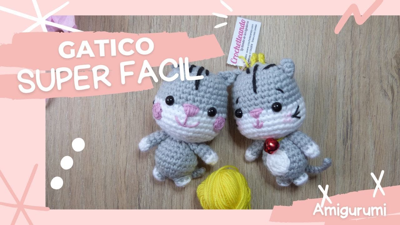 Gatito fácil amigurumi, regálalo a todos tus amigos! Gato crochet tutorial paso a paso muy fácil.