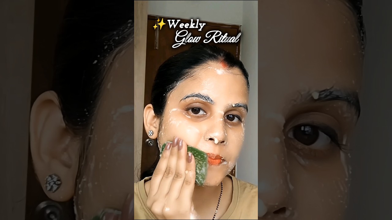Weekly Glow Routine with Fresh AloeVera ✨ #skincare #shorts #viral #trending #yt #viralvideo #aleo