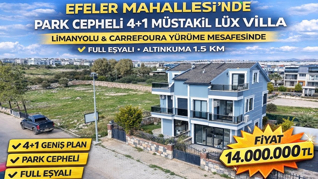 🏡 DİDİM EFELER'DE DENİZ MANZARALI 4+1 KAPALI OTOPARKLI LÜKS TRİPLEX VİLLA🏠 
