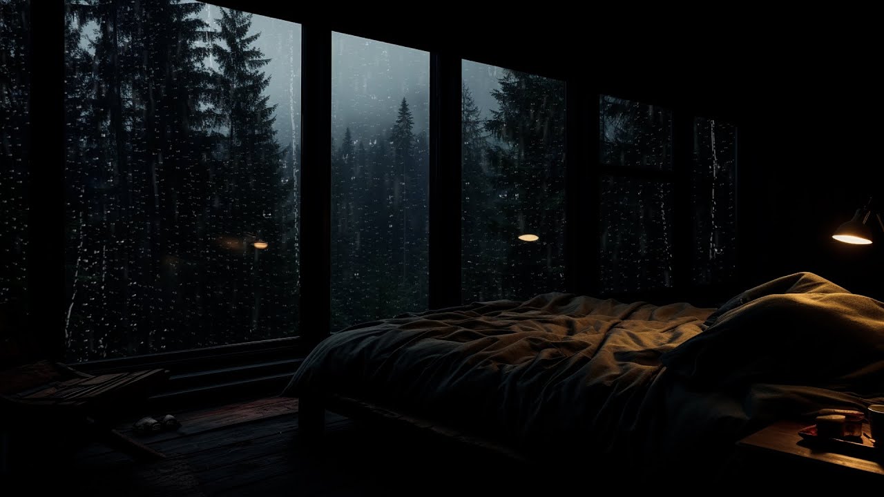 Rain Sounds Resounded in Bed Room Attic Ambience - Close Eyes, Feel Rain Drops on Roof & Fall Asleep