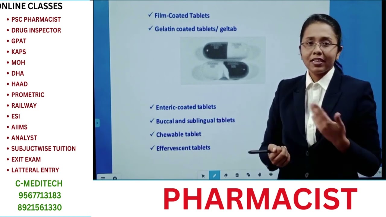 TABLETS - TYPES OF TABLETS PHARMACISTPSC/ DRUGINSPECTOR /GPAT/KAPS