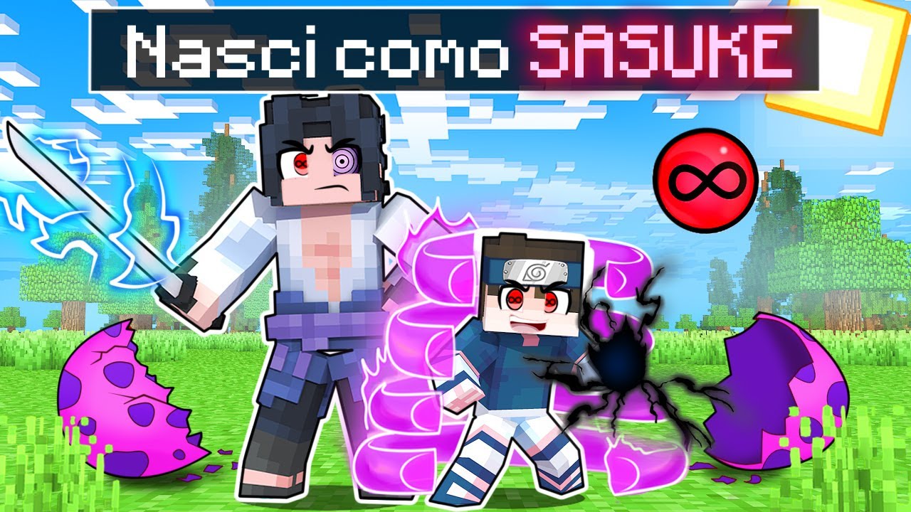 NASCI como um BEBÊ SASUKE com SHARINGAN INFINITO no Minecraft