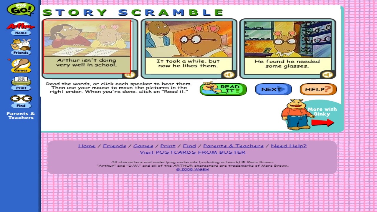 PC Longplay - Story Scramble Arthur Website