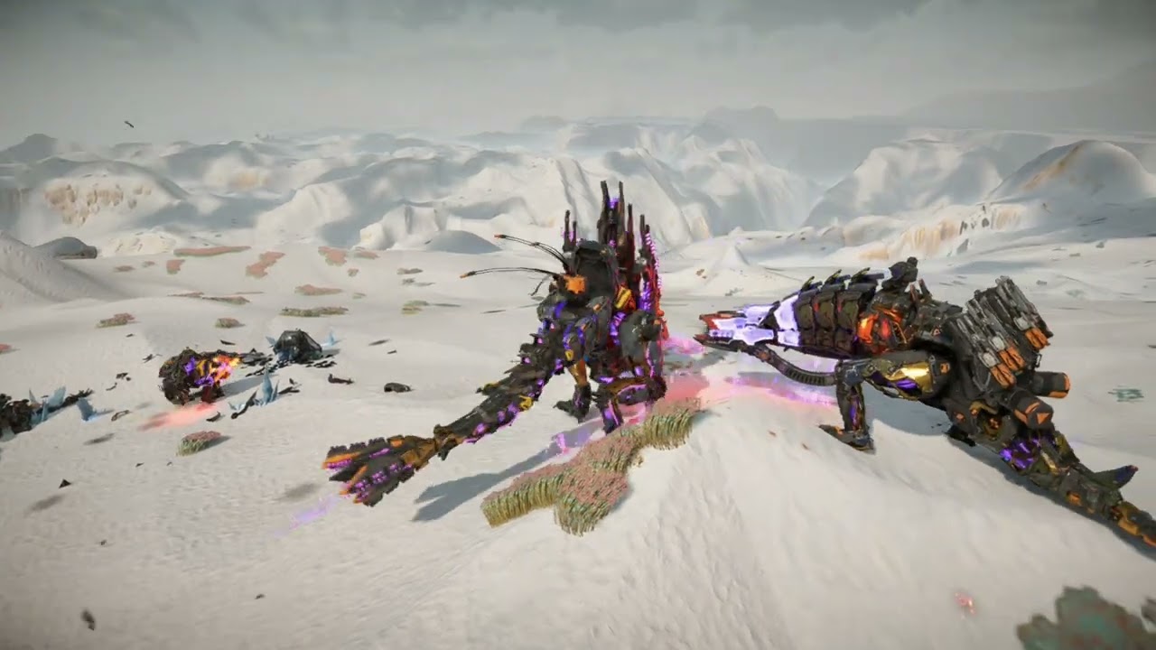 Thunderjaw+Frostclaw+Shellsnapper vs Slaughterspine+Fireclaw+Grimhorn: Horizon Forbidden West