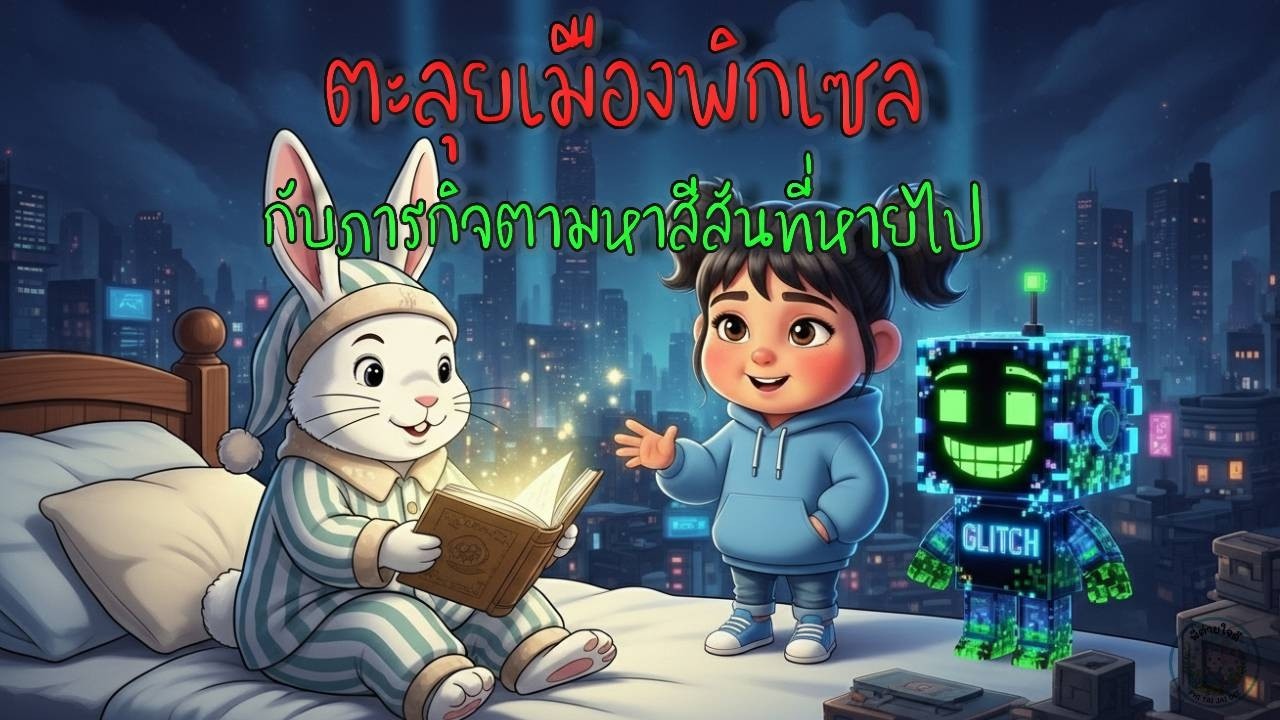 นิทานเด็ก พี่ต่ายใจดี ตอนที่23 ตะลุยเมืองพิกเซล กับภารกิจตามหาสีสันที่หายไป(สอนแบ่งเวลา,ติดจอมือถือ)