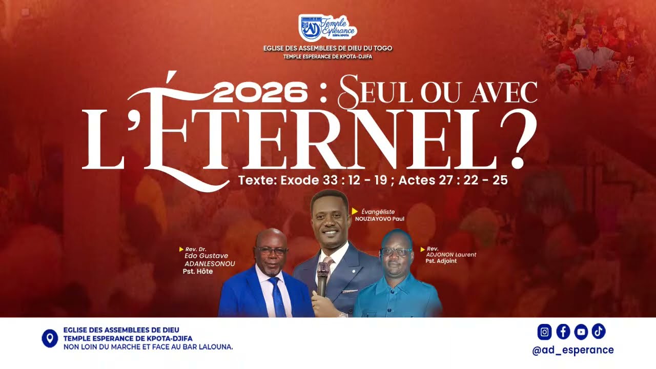 LIVE | Jeûne et Prière | 2026 : Seul ou Avec l'Eternel - Temple Espérance de DJIFA-KPOTA