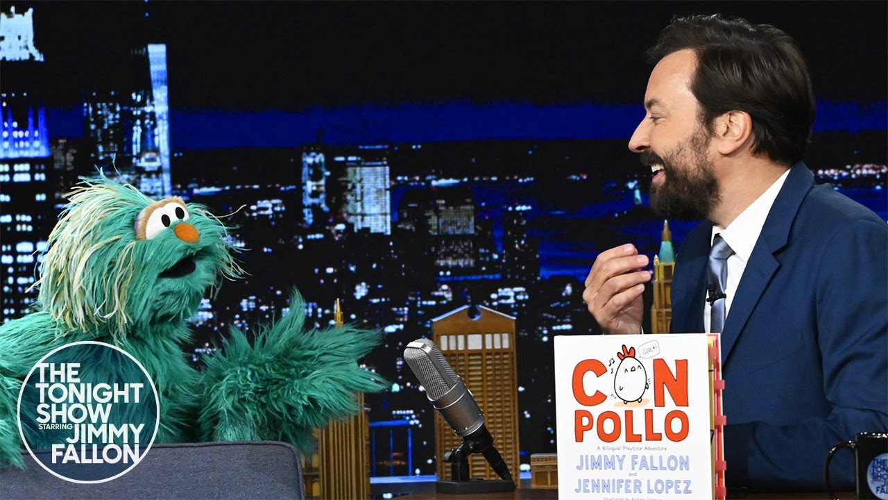 Rosita from Sesame Street Wants to Know how Jimmy's Book, Con Pollo, Ends | The Tonight Show
