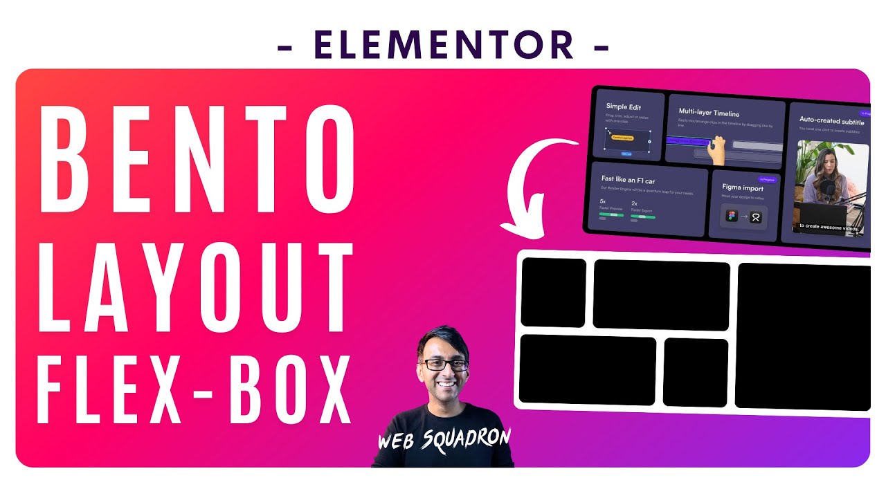 Стиль Bento с контейнером Flex Box — учебник по Elementor Wordpress