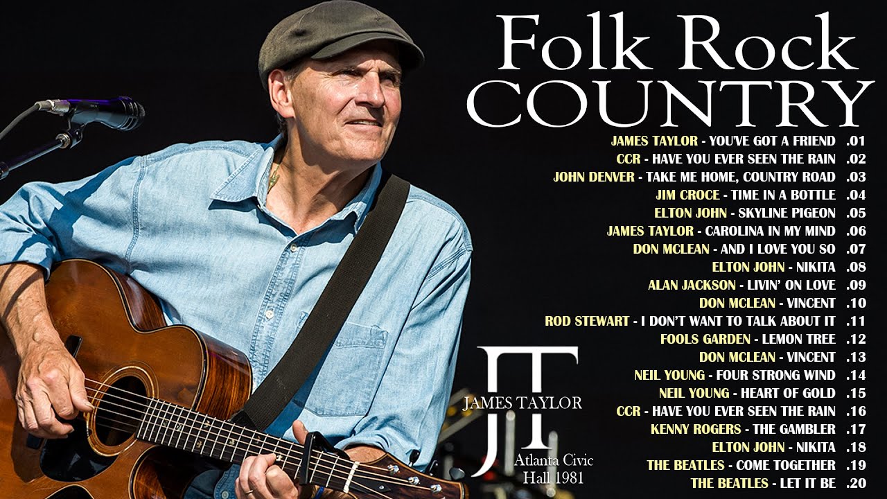 Neil Young, James Taylor, Simon & Garfunkel, J. Denver, Bob Dylan 🎶 Folk & Country Music 70s 80s
