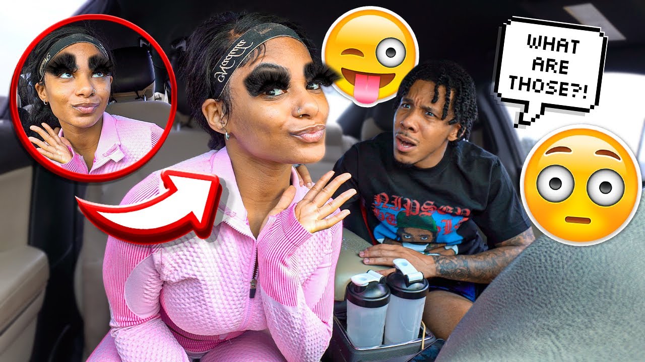 Wearing MASSIVE Lashes In Public To See How My Boyfriend Reacts *HILARIOUS*