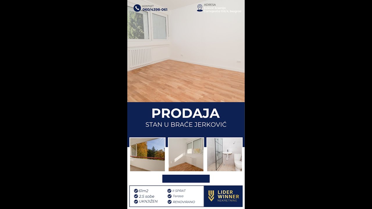 PRODAJA STANA U BRAĆE JERKOVIĆ