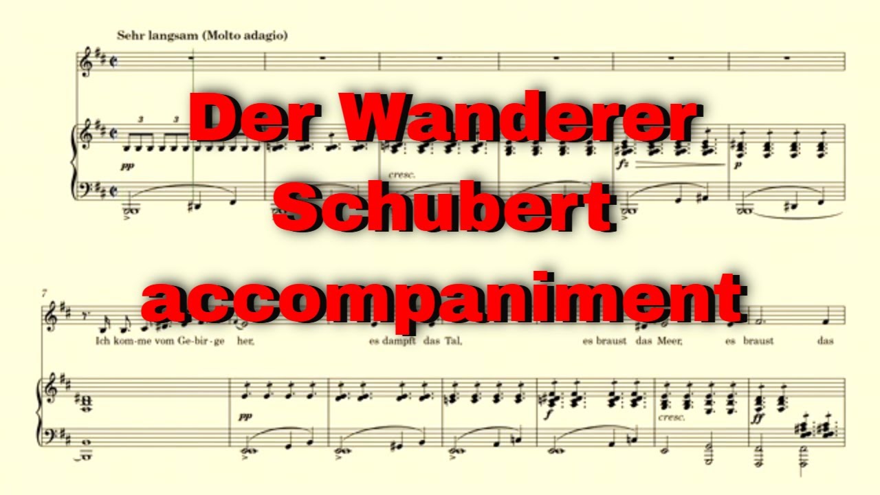 Der Wanderer Schubert accompaniment B minor with vocal line