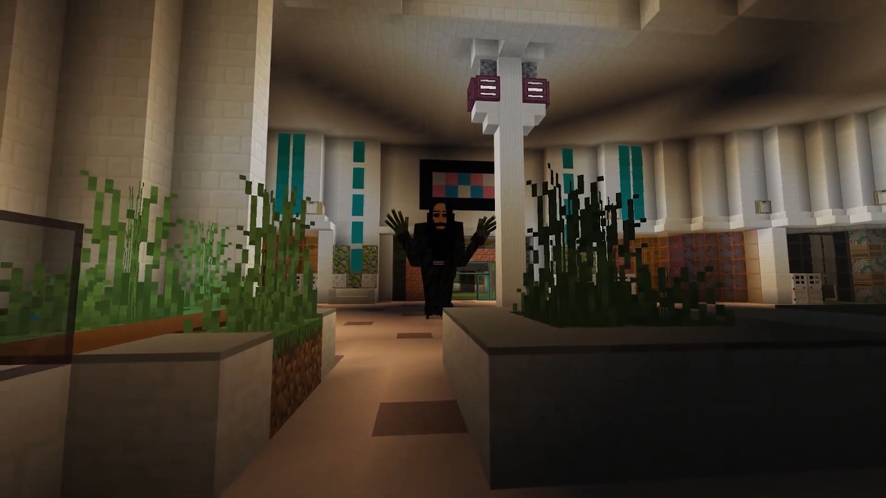 fugindo do boneco gigante no mapa do valley view no minecraft
