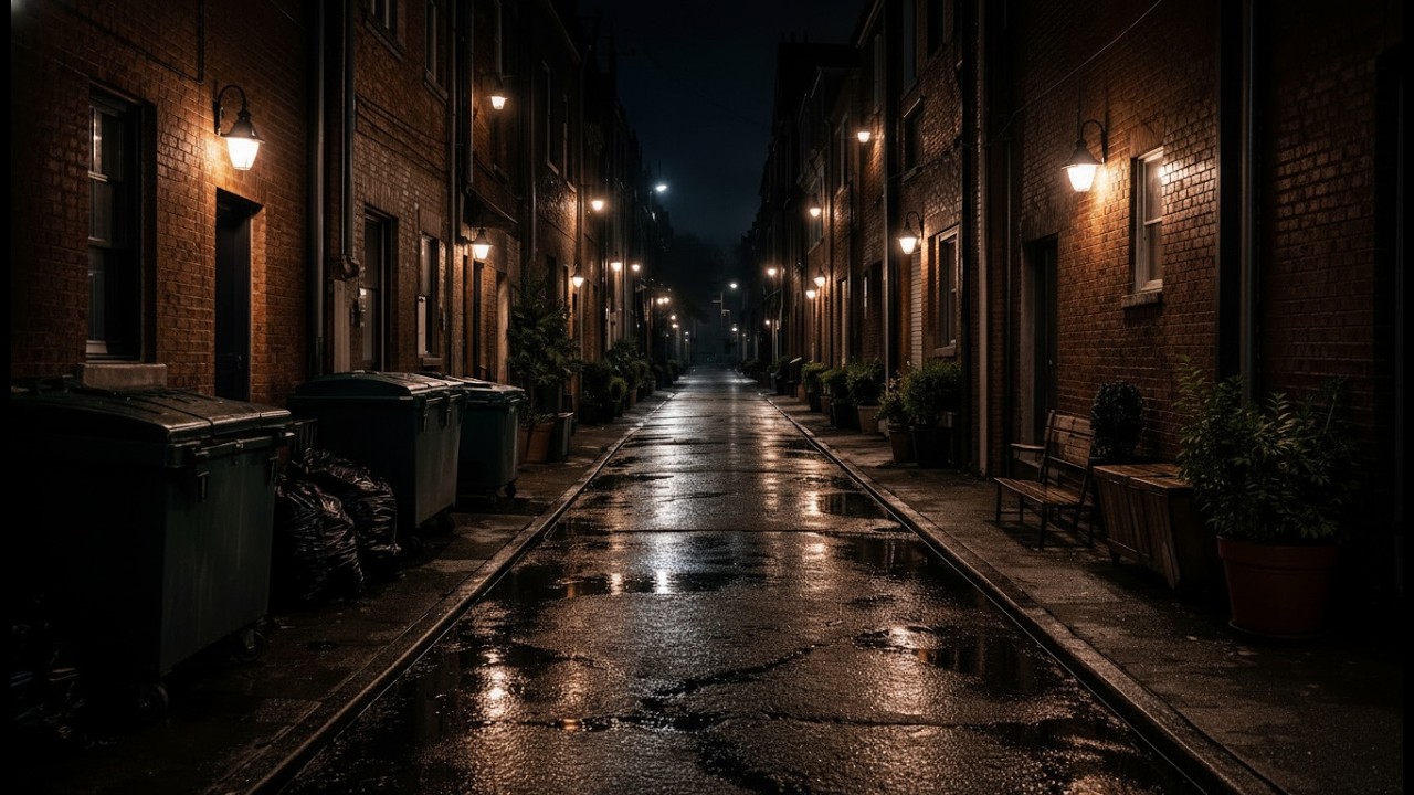 Night Rain Sounds in a Peaceful Small Town Alley 🌙 | Soothing Rain for Sleeping & Stress Relief