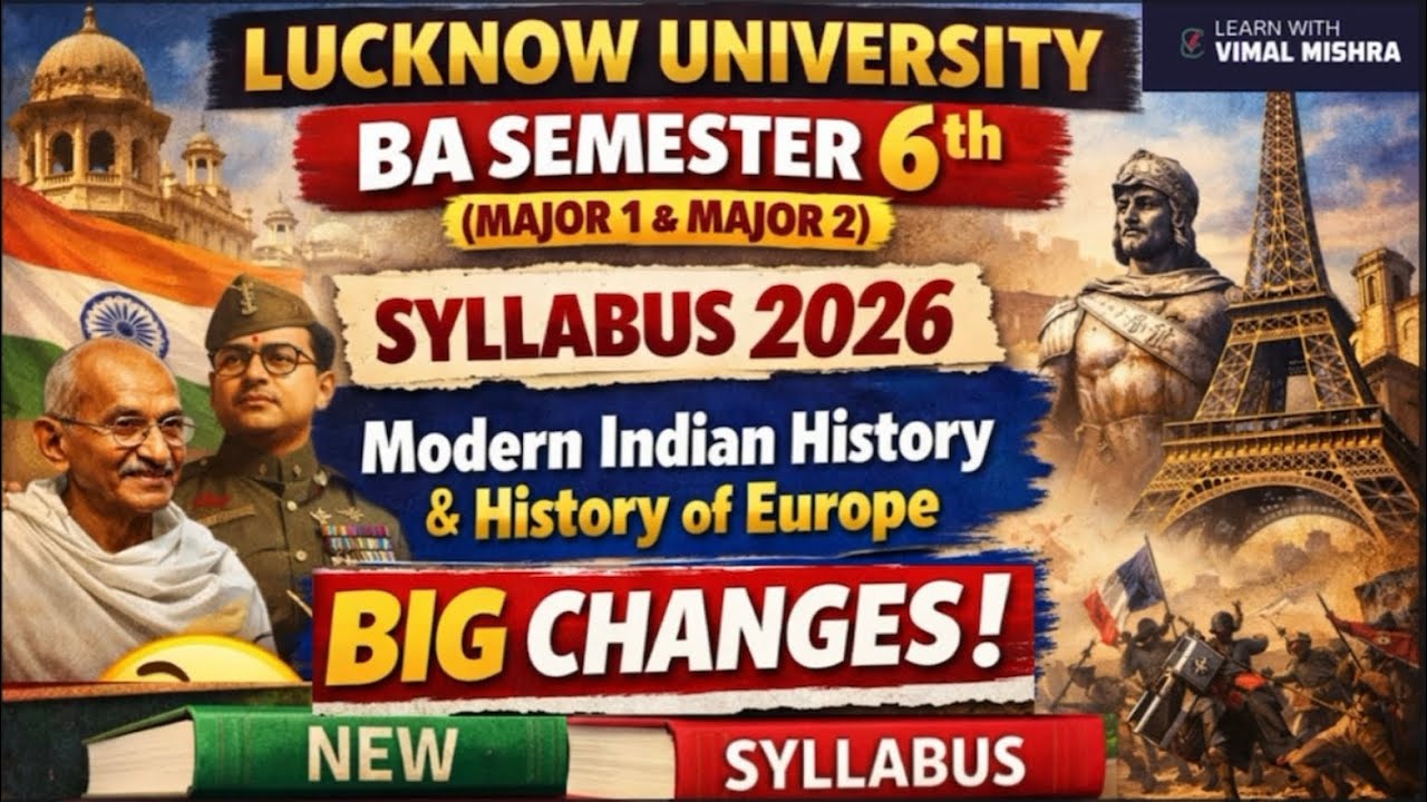 Modern Indian History & European History BA 6th  Semester Complete Syllabus 2026 |Lucknow University