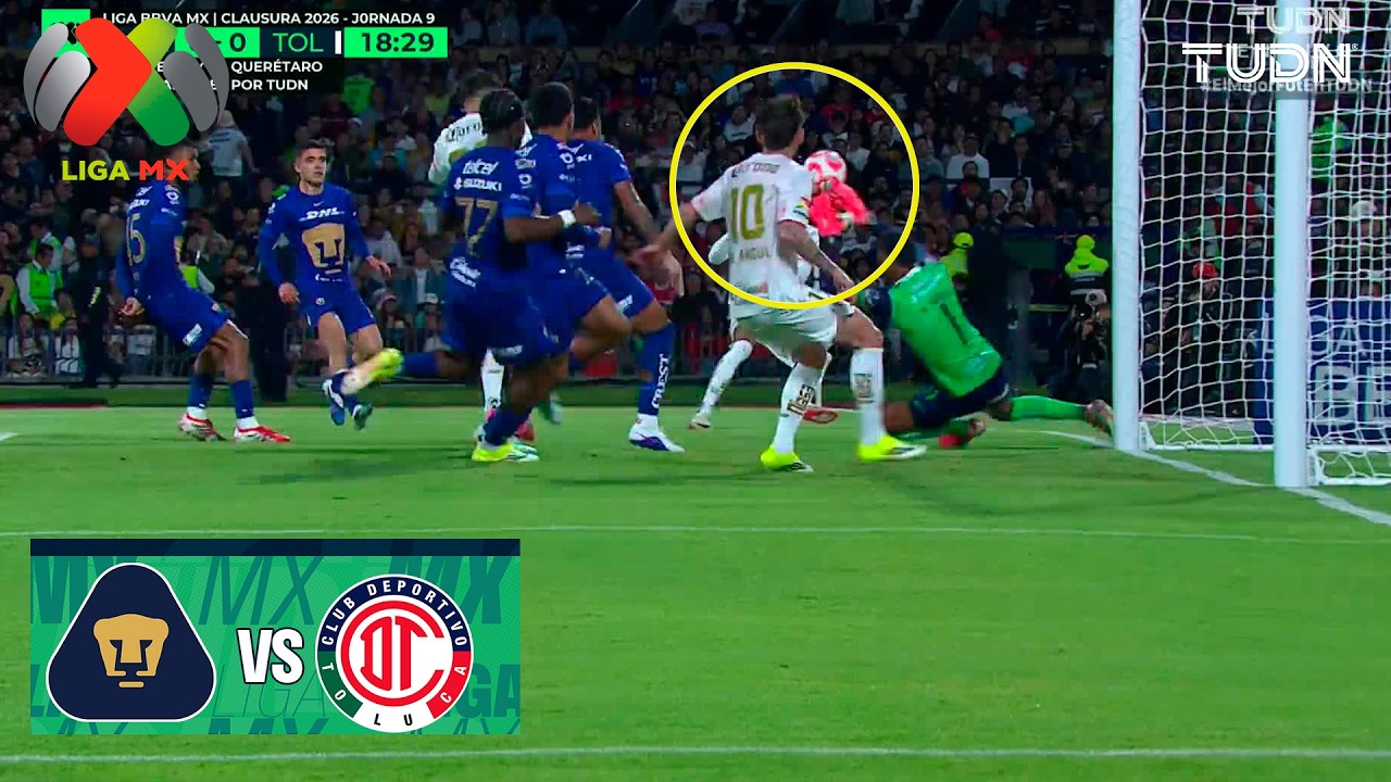 &iexcl;ATAJAD&Oacute;N DE KEYLOR! - Pumas vs Toluca | Liga MX - Jornada 9 Clausura 2026 | TUDN
