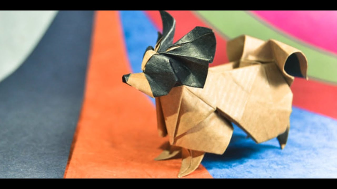 ORIGAMI DOG | ORIGAMI PAPILLON  HIDEO KOMATSU (TUTORIAL )