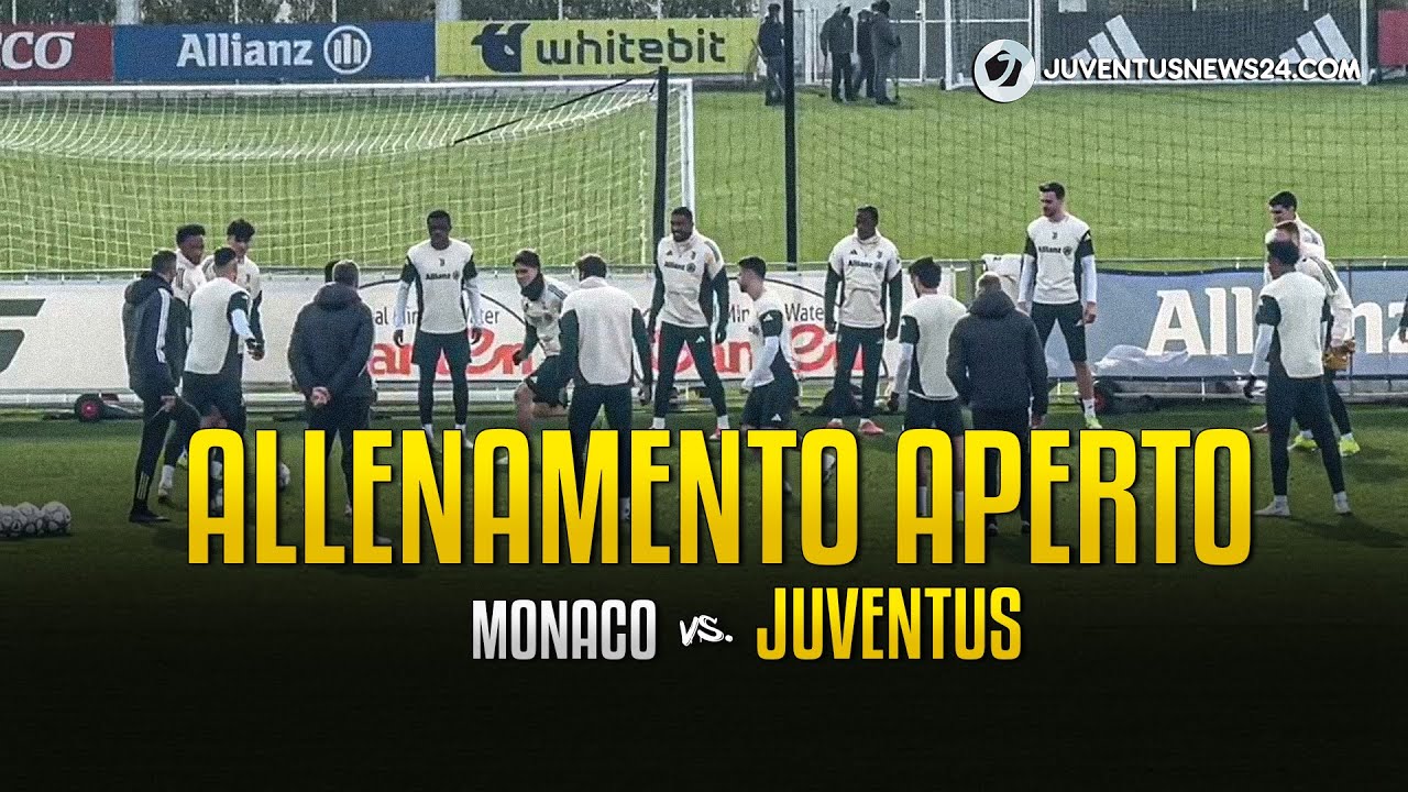 L' ALLENAMENTO della JUVE alla vigilia del Monaco