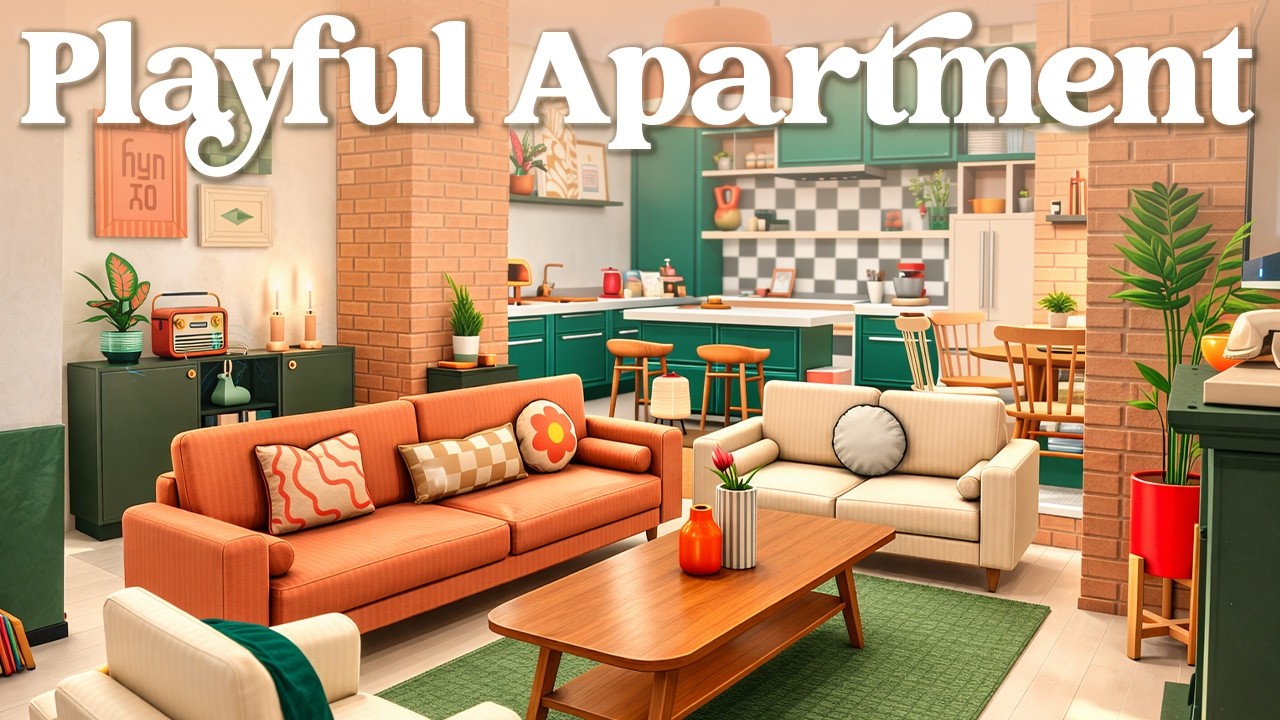 Playful Cozy Apartment 🎨 | Sims 4 Stop Motion Build (NO CC)