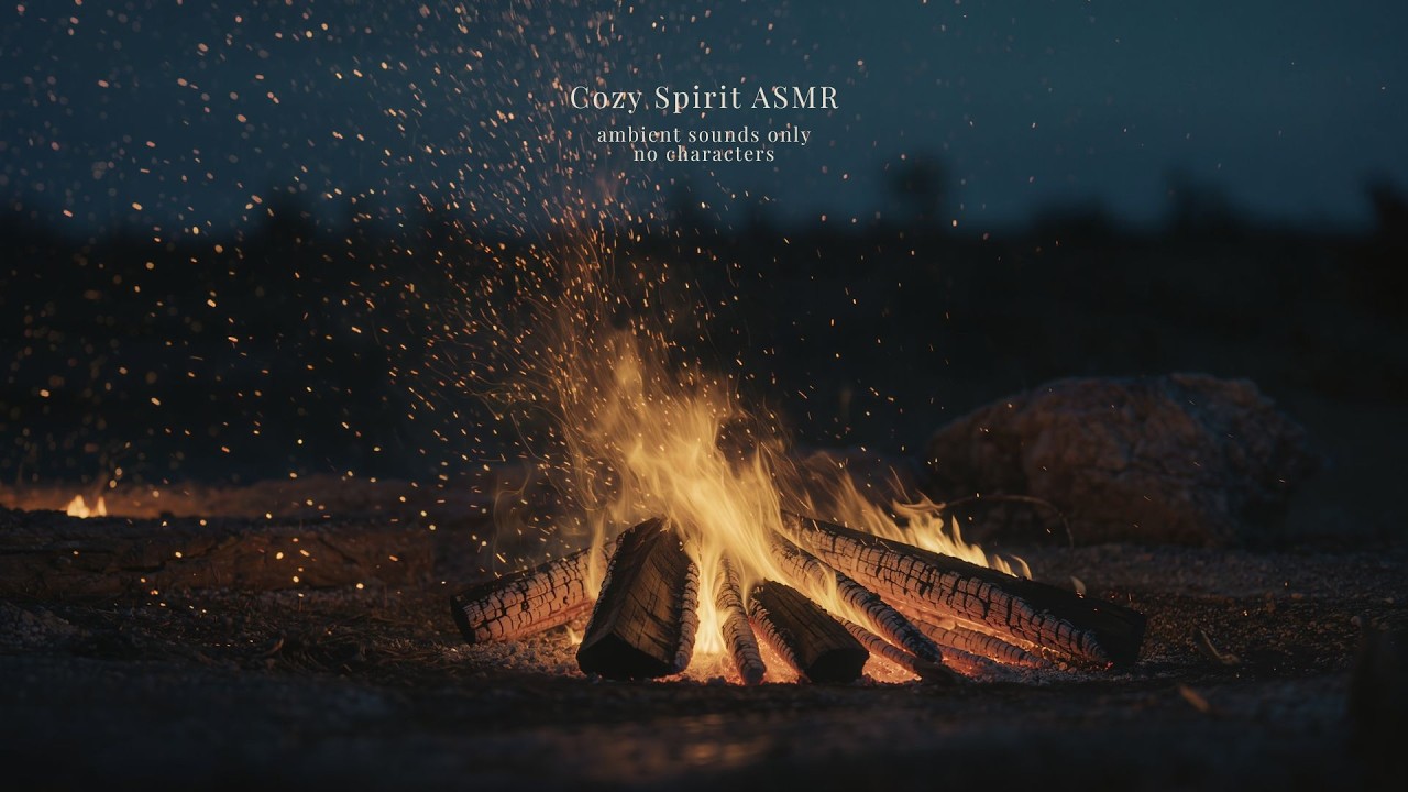 [ASMR] 바람부는 밤 모닥불소리 | soft crackling fire & wind sounds