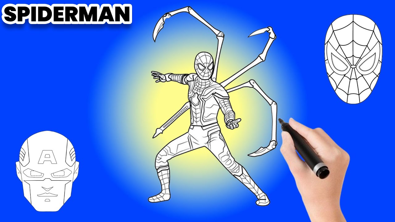 Draw Spider-Man & Captain America in Action! 🕷️🛡️ Step-by-Step Cartoon Superhero Tutorial for Kids