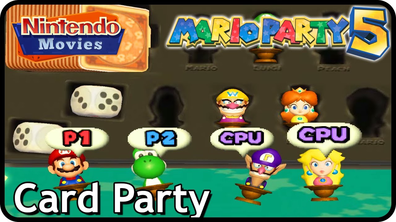 Mario Party 5 - Card Party (2 Players, Mario vs Yoshi vs Peach vs Waluigi)