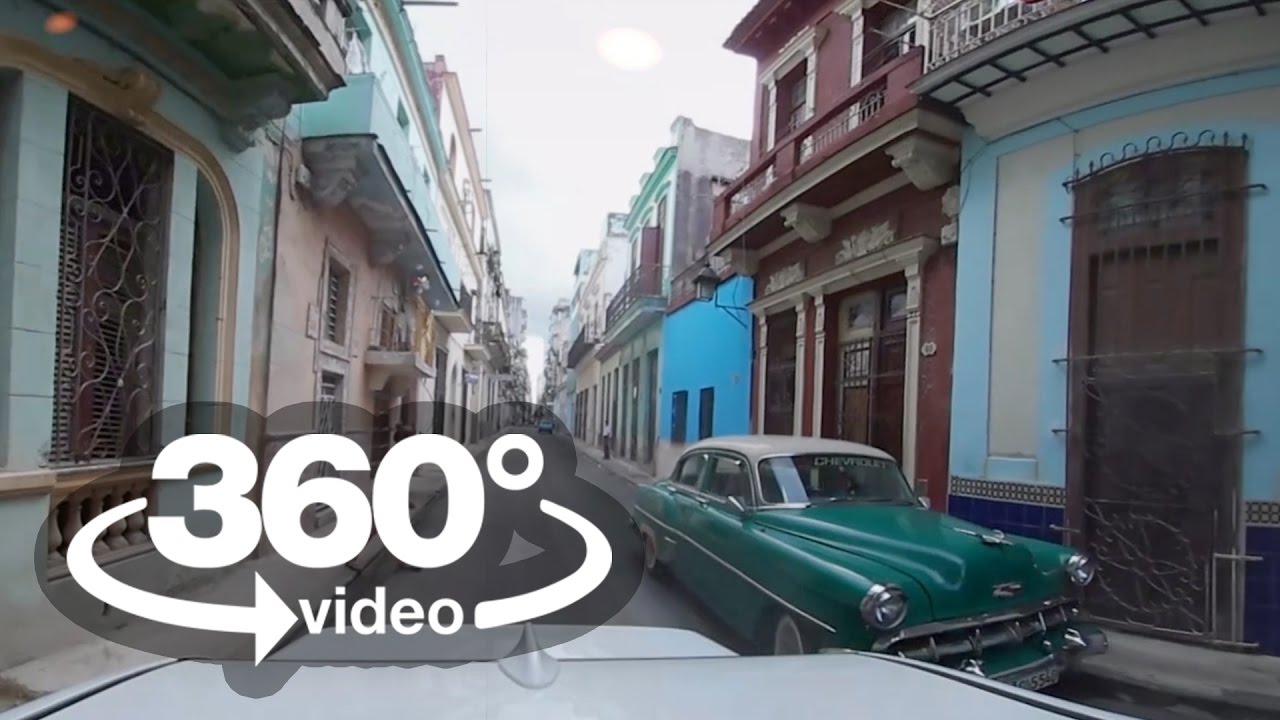 Habana Cuba: camera car Habana Vieja  vuelta en carro video 360 grados