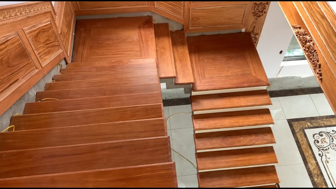 How to Build Redwood Stair Treads // Woodworkers Install Wooden Stairs in a New House