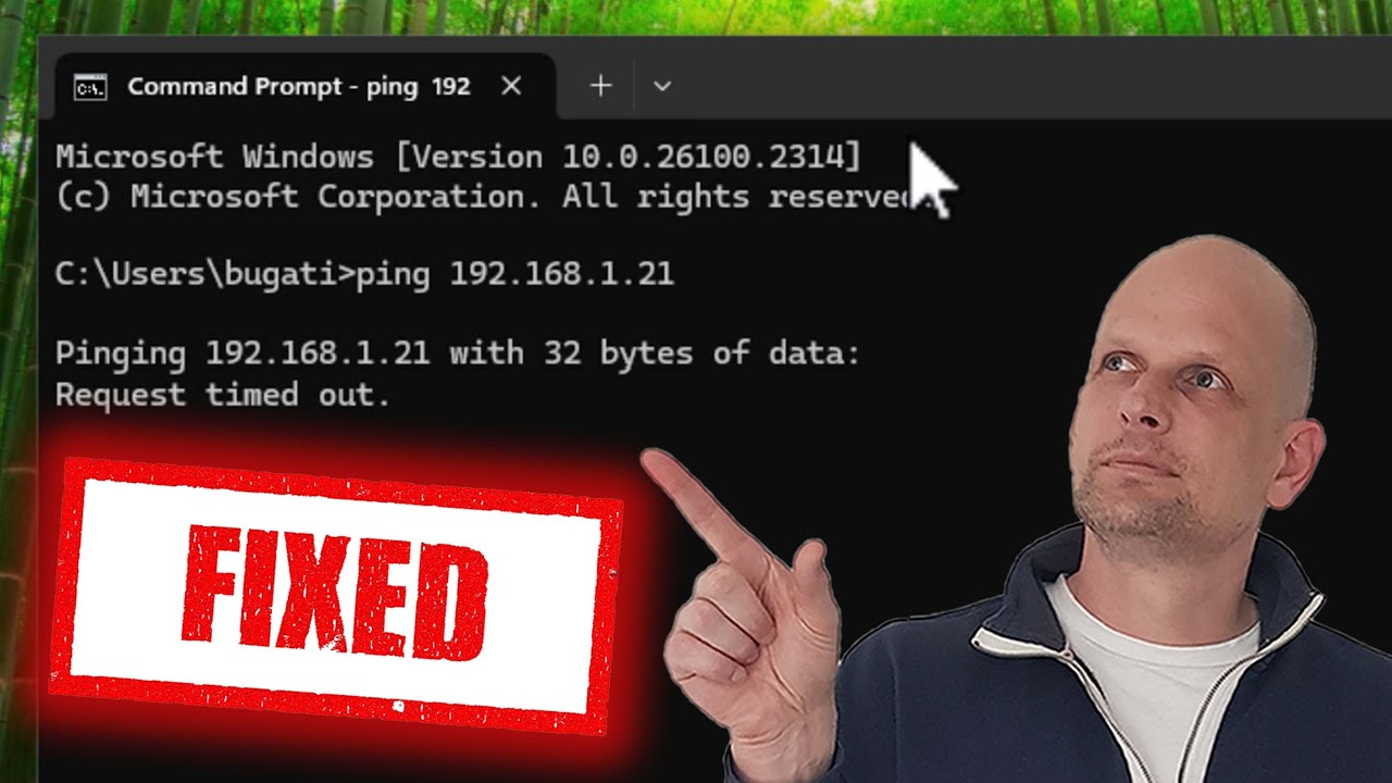 PING IP ADDRESS REQUEST TIMED OUT - FIXED