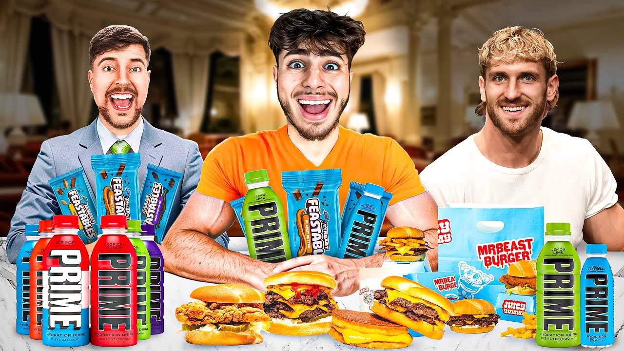 Only Eating Youtuber Products For 24 Hours!
