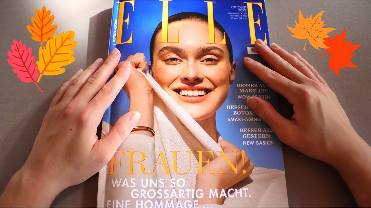 ASMR ELLE MAGAZIN HERBST 2022 ☀️🍁🍂 PAGE TURNING, TRACING, PAPER SOUNDS, GENTLE HAND MOVEMENTS