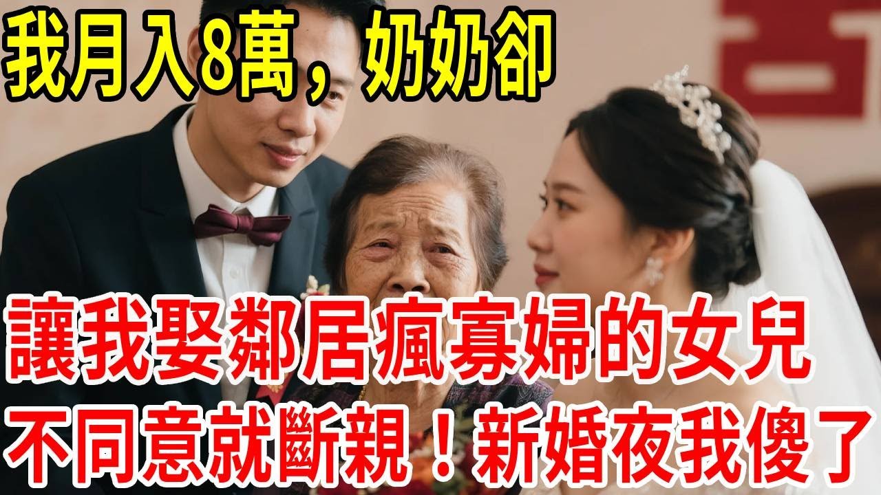 我月入8萬，奶奶卻讓我娶鄰居瘋寡婦的女兒，不同意就斷親 新婚夜我傻了#原創#情感