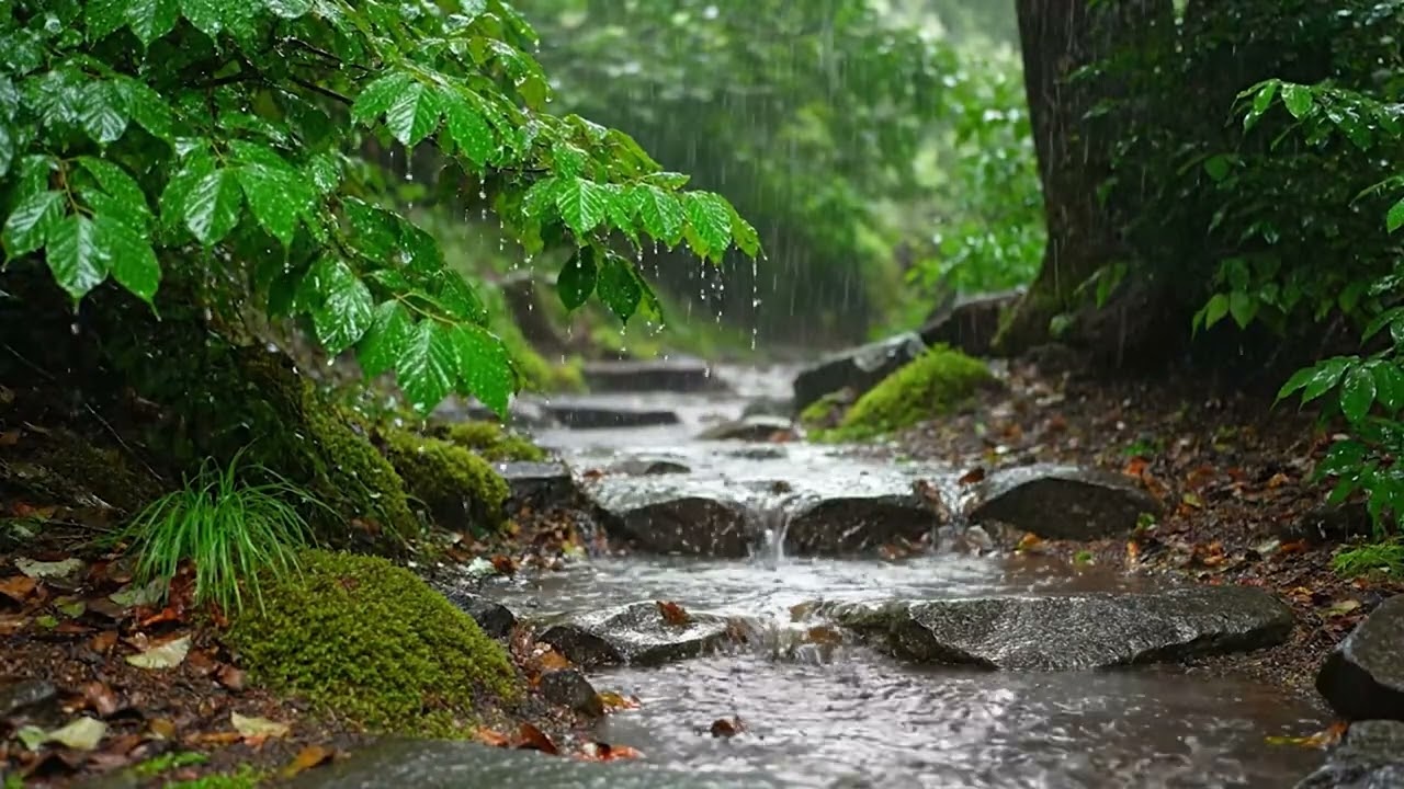 Som de Chuva na Floresta durante o Dia para Relaxar | Barulho de Chuva para Dormir
