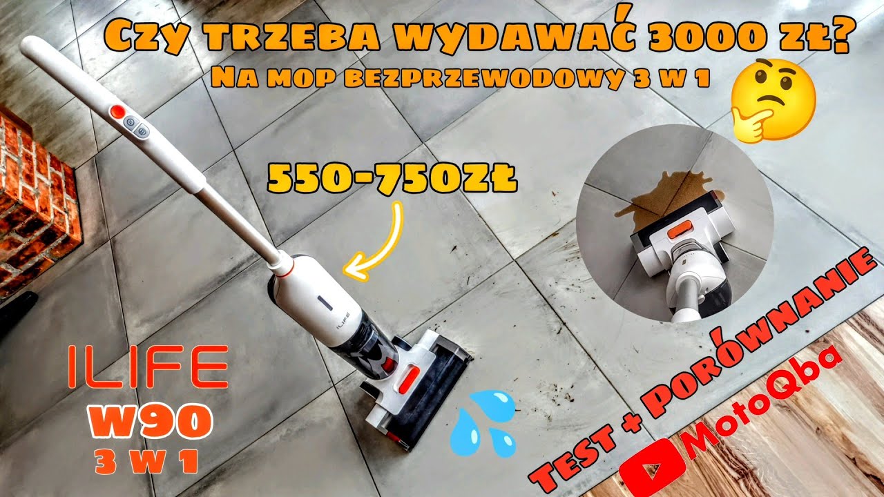 TEST TANIEGO MOPA 3w1 ILIFE W90 💰 Jak Hizero? 🧹 #MotoQba #iLife